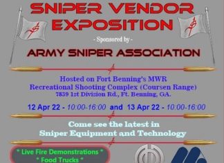 Army Sniper Association Sponsors 2023 Sniper Vendor Exposition on 12 & 13 April 2023
