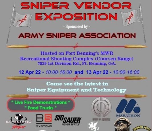 Army Sniper Association Sponsors 2023 Sniper Vendor Exposition on 12 & 13 April 2023