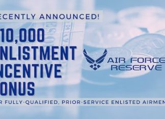 Reserve Command Announces $10K Bonus for Prior-Service Enlisted Airmen