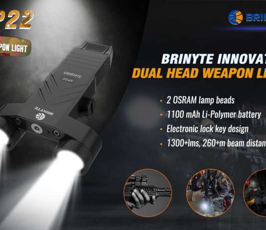 Brinyte XP22 Dual Head Specialized Weapon Light 1300+lms 260m