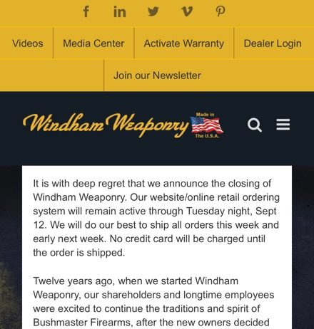 Wyndham Weaponry to Close – Soldier Systems Daily
