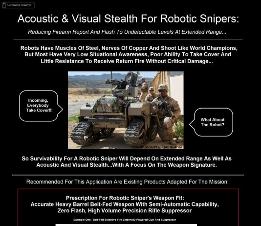 NDIA Future Forces Conference 23 Poster #12 – Acoustic & Visual Stealth for Robotic Snipers