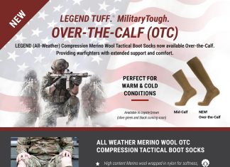 The LEGEND (All-Weather) Over-the-Calf Compression Merino Wool (FR) Tactical Boot Socks