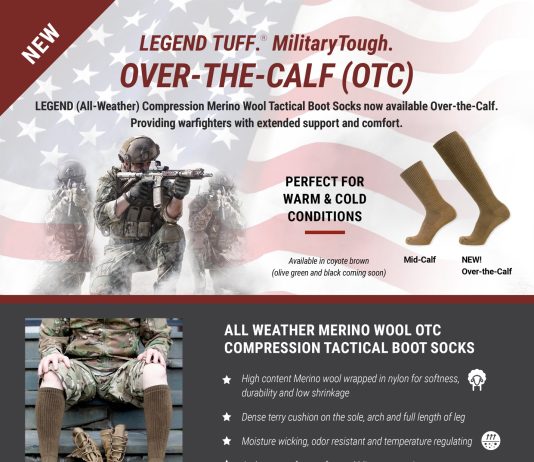 The LEGEND (All-Weather) Over-the-Calf Compression Merino Wool (FR) Tactical Boot Socks